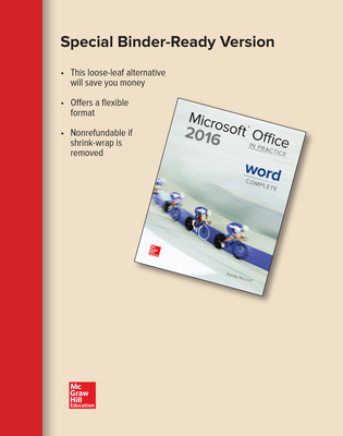 mcgraw/Looseleaf for Microsoft Office Word 2016 Complete In Practice by Nordell test bank 