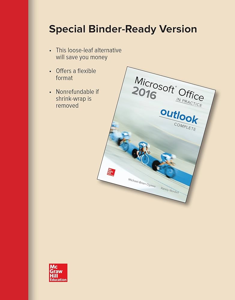 mcgraw/Looseleaf for Microsoft Office Outlook 2016 Complete In Practice by Nordell test bank 